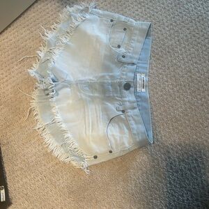 One Teaspoon Blue Distressed Jean Shorts